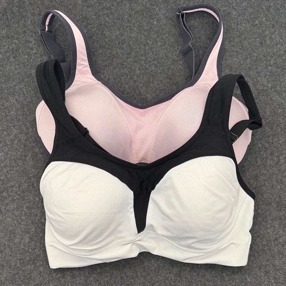 Women's Black and White Sports Bra Set